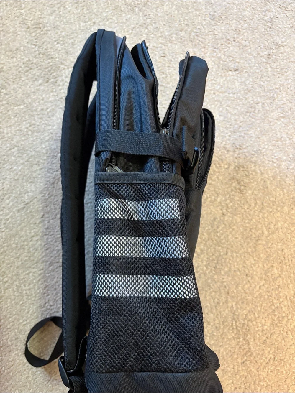 adidas Black Everyday Backpack with Mesh Side Pockets